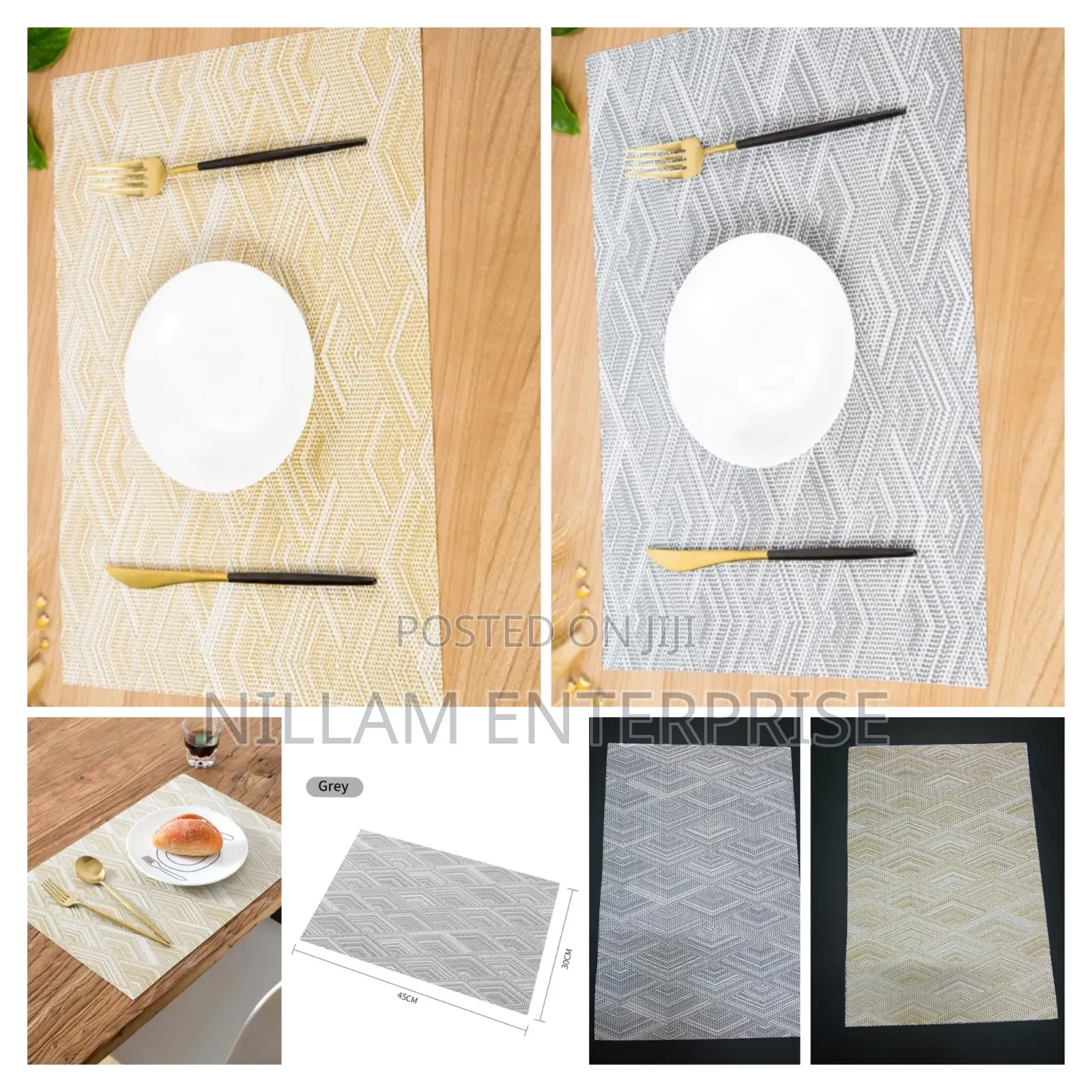 6pc New Pattern PVC Waterproof Place Mats