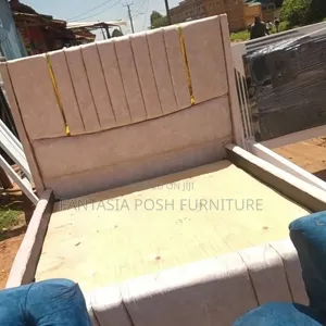 Beige Bed Size 5 by 6 Free Delivery Included