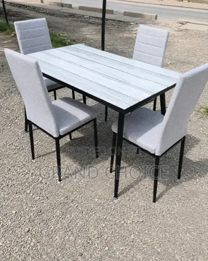 4-Seater Dining Table Set -Grey