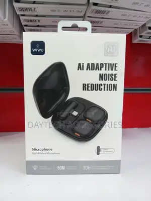 WiWU Wi-Wm006 AI Powered Noise Cancelling Lavalier Microphone - Black