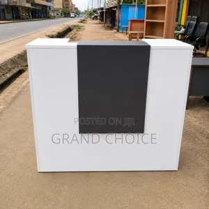 White Black Office Reception Desk