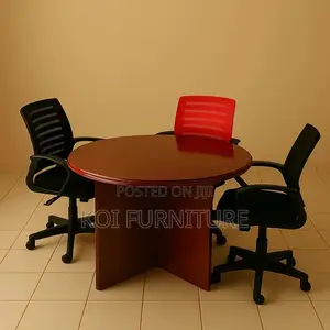 Office Tables; Round Executive Conference Meeting Mahogany Table