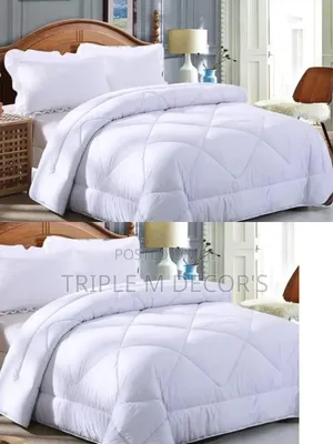 Premium White Striped 7 by 8 Quality Duvet Set