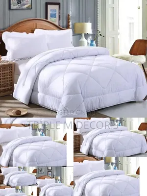 Comfortable White Striped Duvet Set