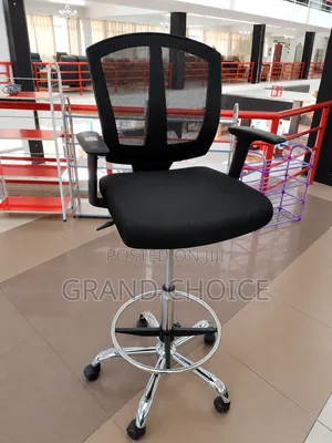 Adjustable Mesh Bar Stool Chair With a Footring