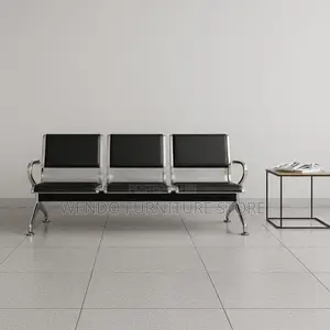 Office Bench; Leather Office Reception Three Seater Bench
