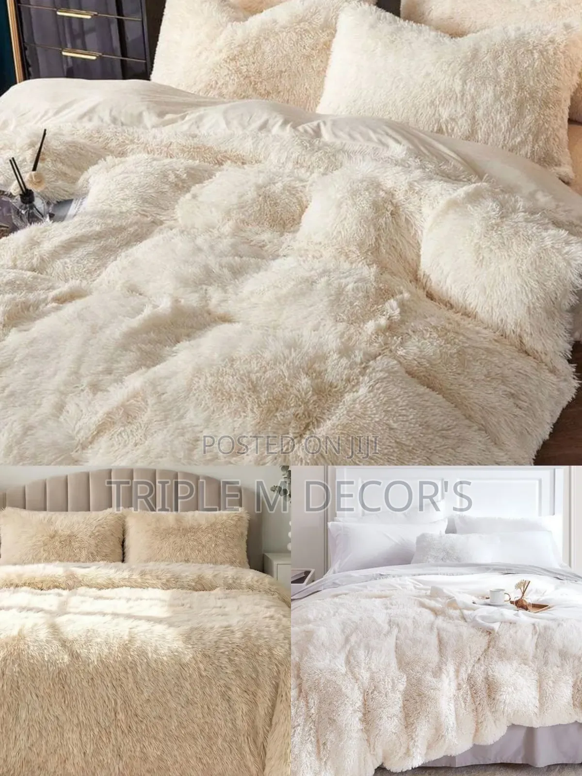White,beige, Grey 6 by 7 Fluffy Duvet