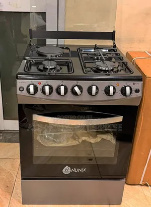 New Model Nunix 60×65 3+1 Stand Cooker, Electric Oven Jet Valve