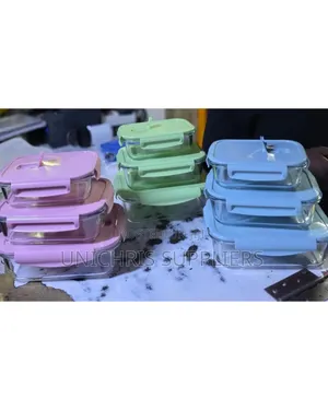 3 PCS Borrosilicate Glass Storage Bowl Lock Fresh