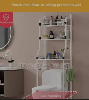 Black Joints~ *Detachable Metallic 3 Layer Over the Toilet Rack