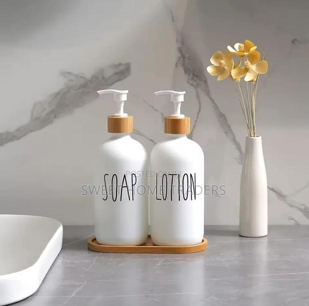 Soap and Lotion Dispenser Set With Stand - main view