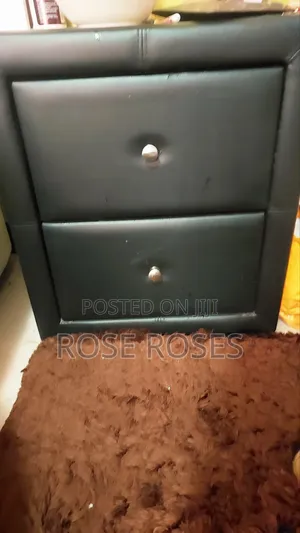 Pair Leather Bed Side Tables