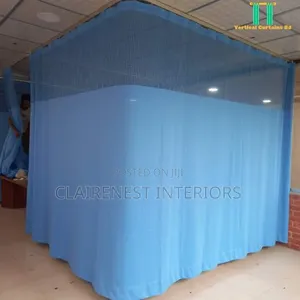 Light Blue and Dark Blue Hygienic Hospital Curtains