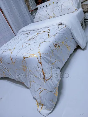 Luxury Gold Marble Duvet Cover Set | 6×6 6×7 Bedding