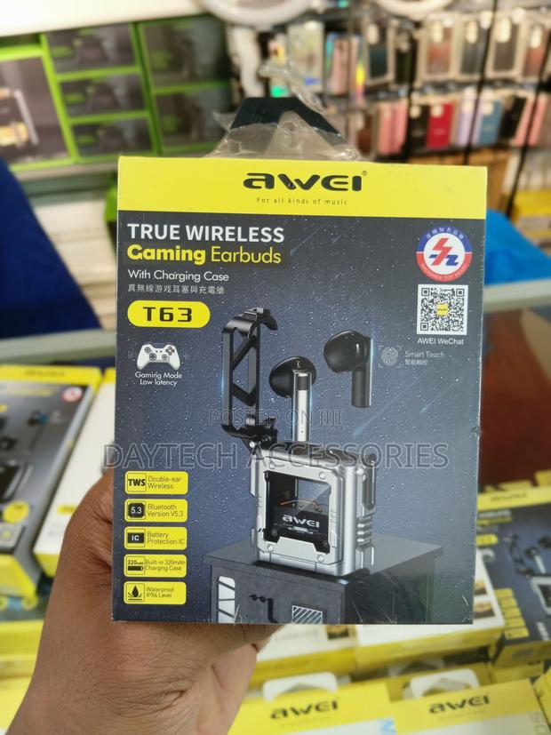 Awei T63 Gaming TWS Bluetooth Earbuds (Black) - main view