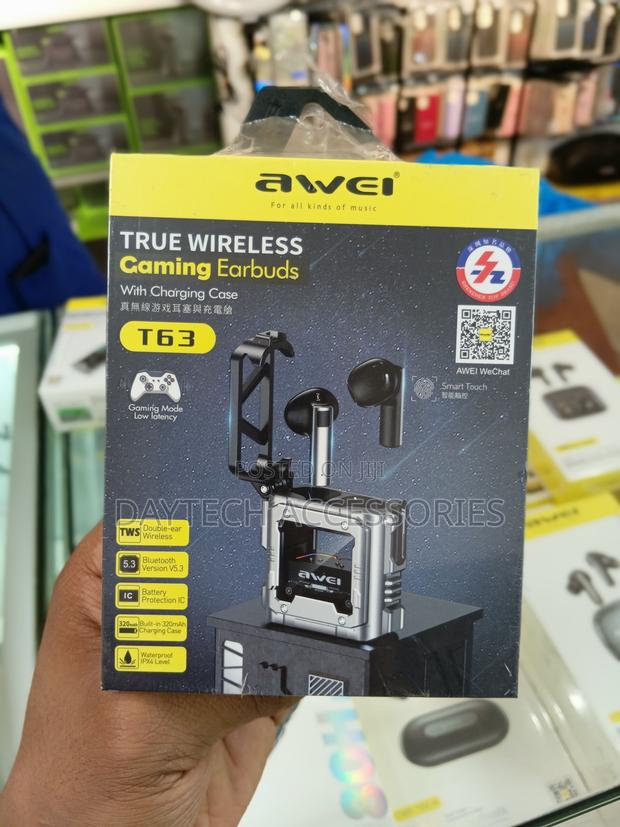 Awei T63 Gaming TWS Bluetooth Earbuds (Black) - thumbnail 3