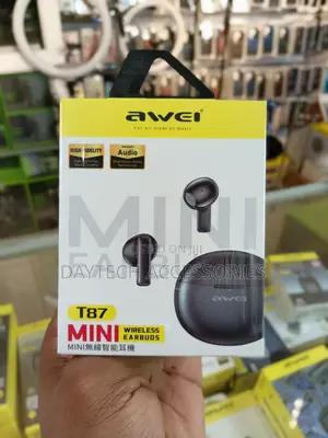 The Awei T87 Mini True Wireless Stereo (TWS) Bluetooth Earbuds.