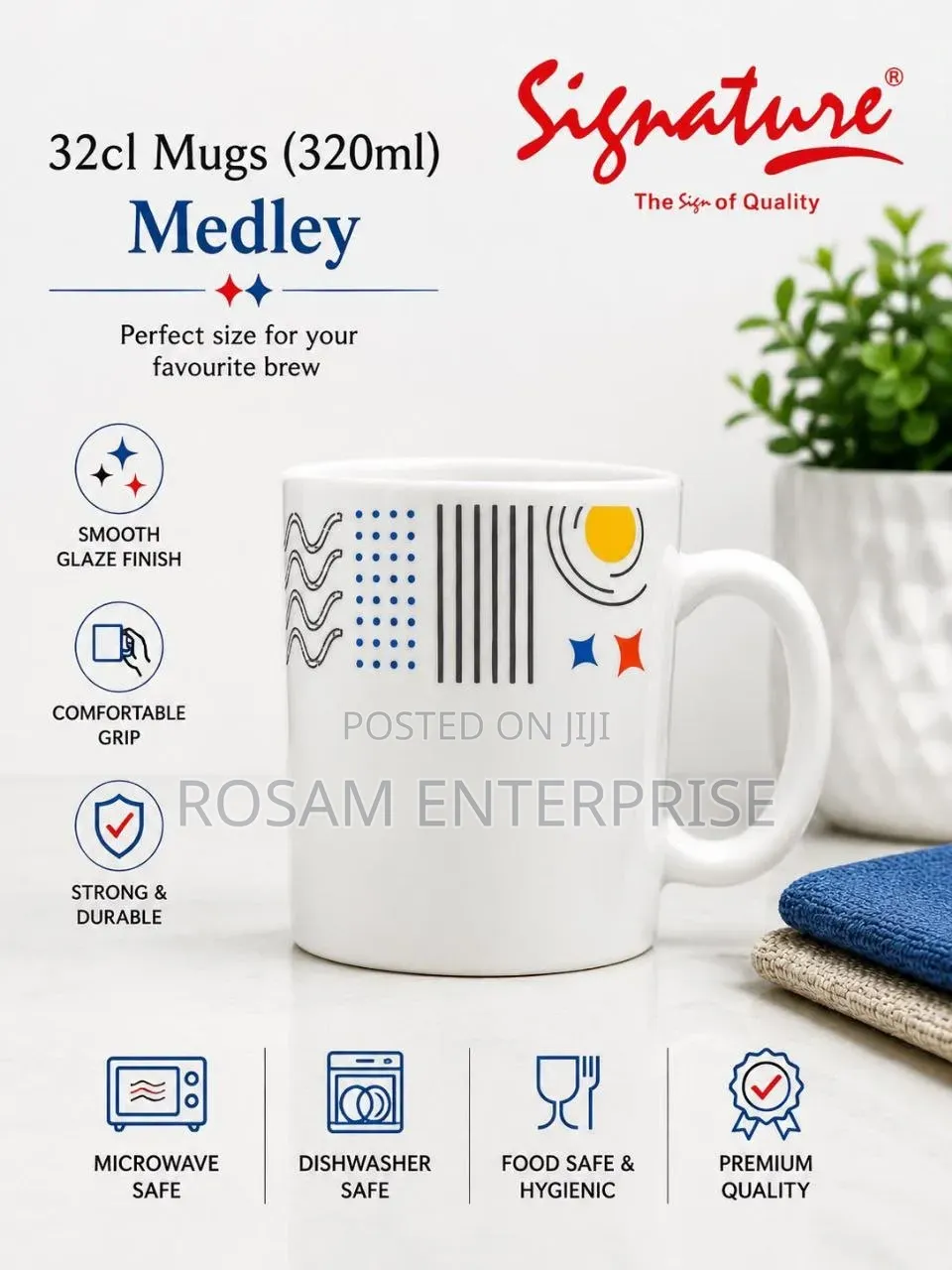 Set of 6pc Signature Cups