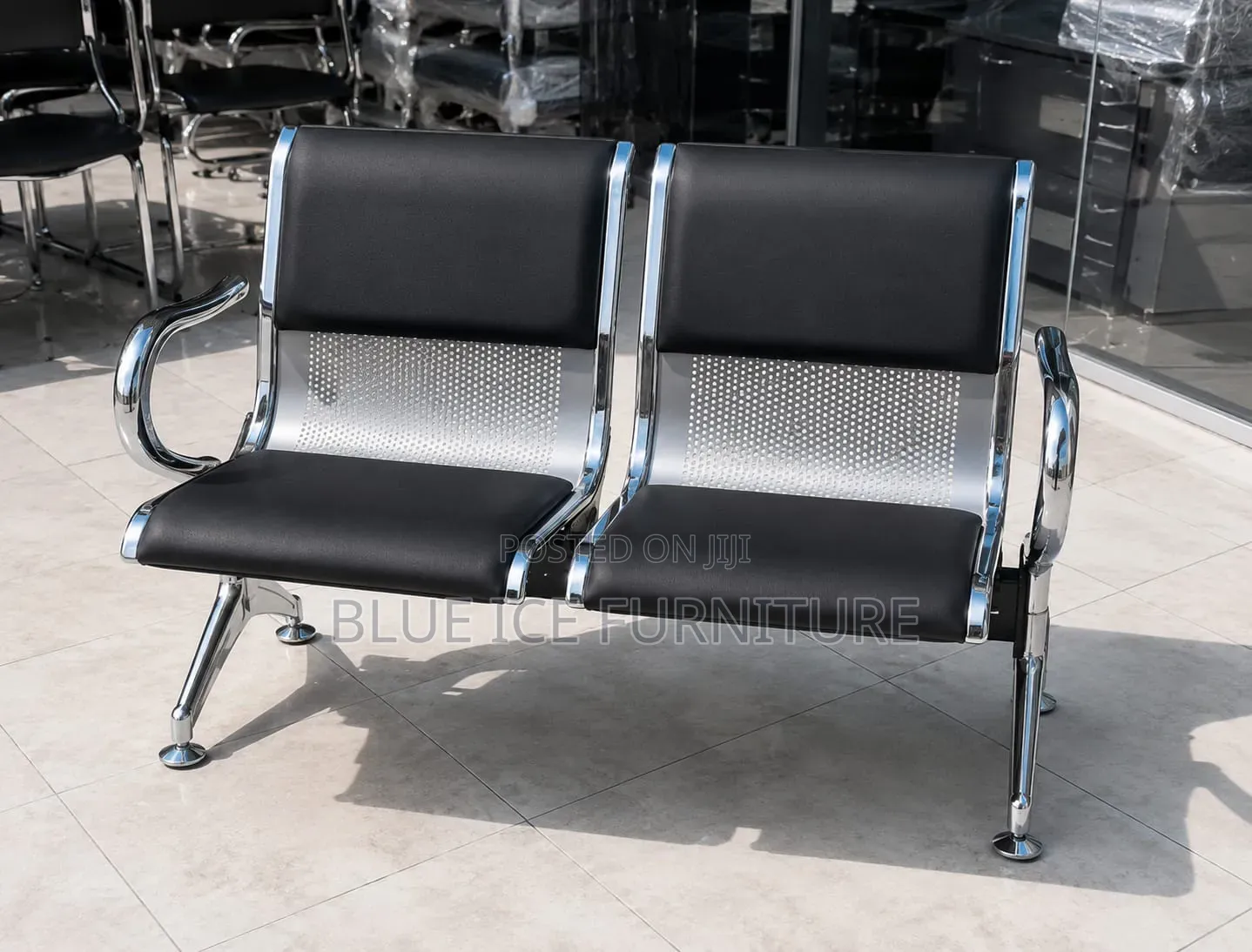2-Seater Office Waiting Bench - Strong Durable Bench