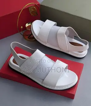 Quality Soft Leather White Men Sandals Size 40-44