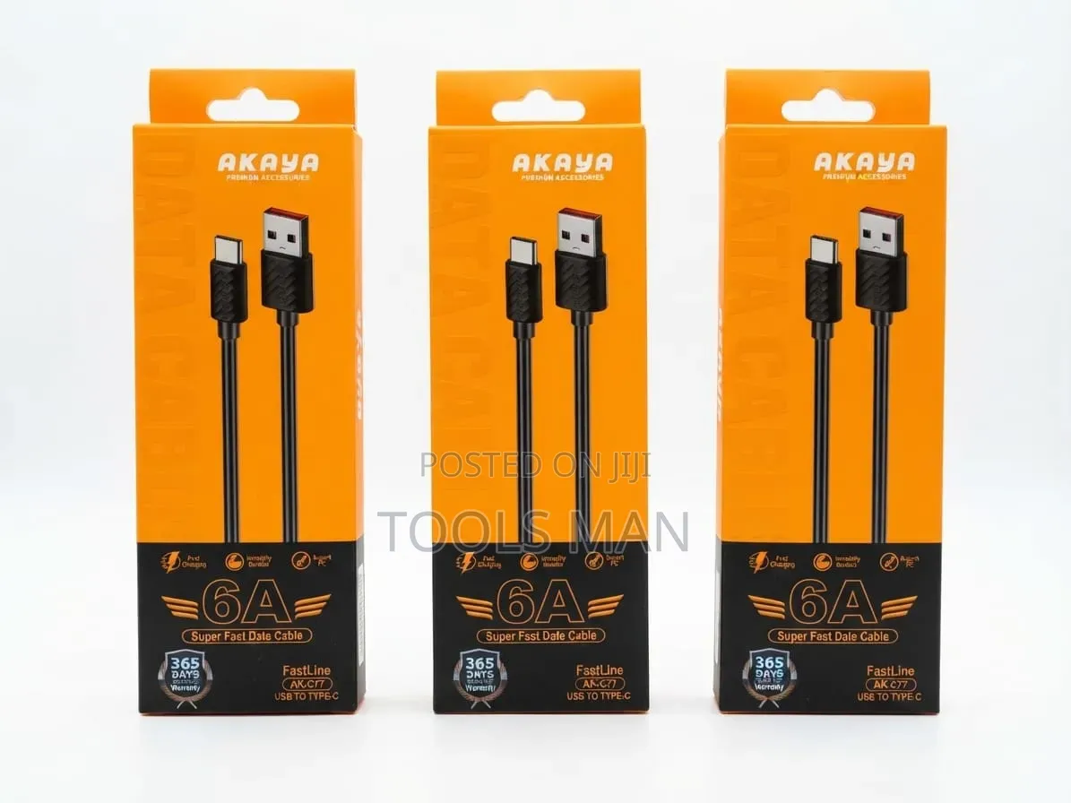 USB Type-C Fast Charger Cable AKAYA AK-C77 6A Sync Lead Data Cable