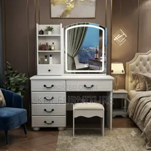 Dressers; White Dressing Room Tone Vanity Set