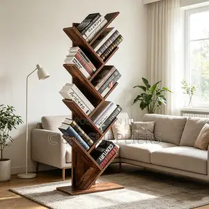 Home Office Wooden Tree Bookcase