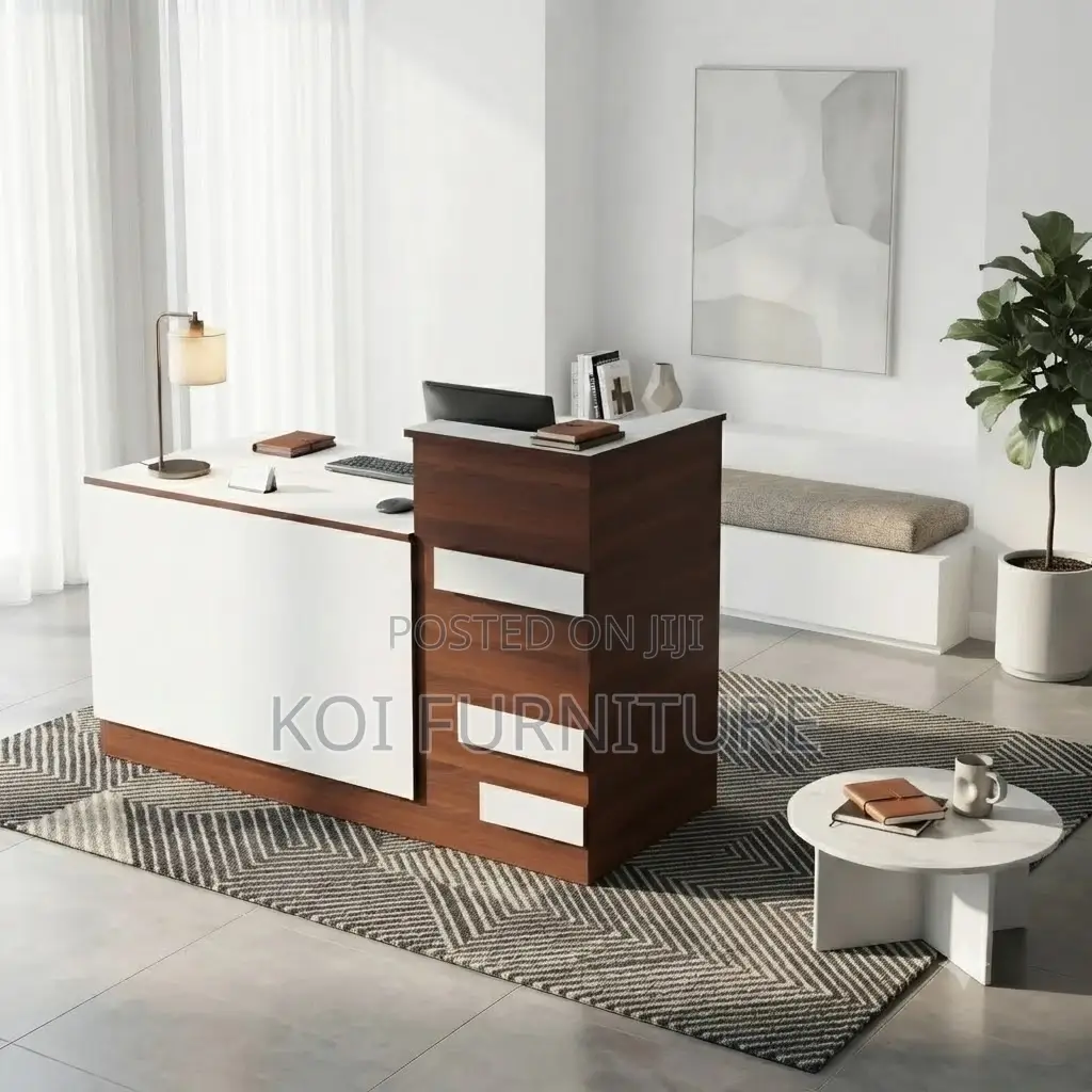 Reception Desk; 1.8 Meters Visual White Office Reception Desk