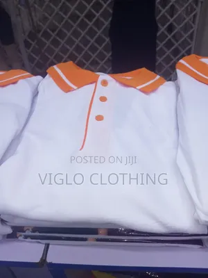 White Body, Orange Collar Poloshirts