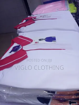 White Body,Red Collar Poloshirts