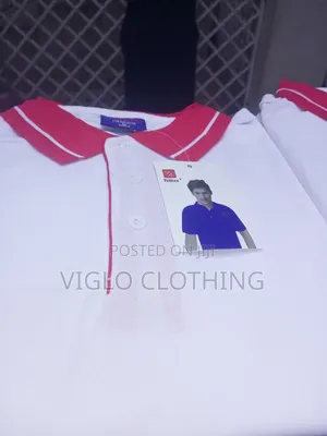 White Body,Red Collar Poloshirts