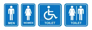 Premium Acrylic Washroom Door Signs - Washroom Signage