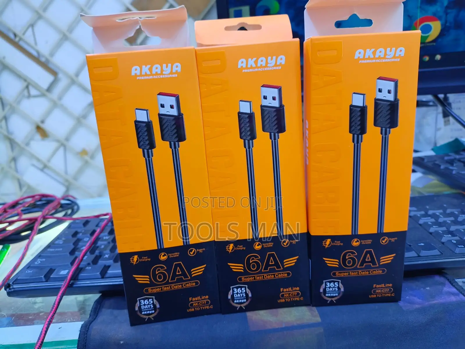 USB Type-C Fast Charger Cable AKAYA AK-C77 6A Sync Lead Data Cable
