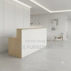 Reception Desk; 2 Meters White Front Office Reception Urban Lobby Desk