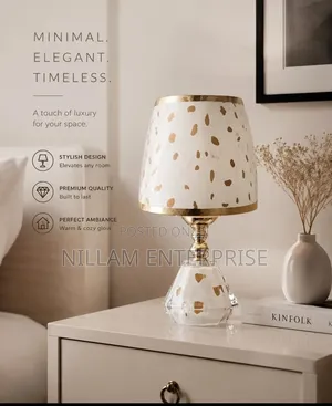 Simple Golden Polka Bedside Lamp.