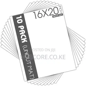 Mat Board Center Pack of 10, 16x20 Uncut White Color Mats