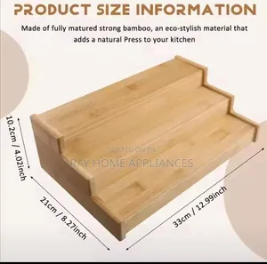 3 Tier Non Expandable Spice Storage Rack Bamboo Material