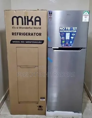 Mika 334L No Frost Double Door Refrigerator – Silver