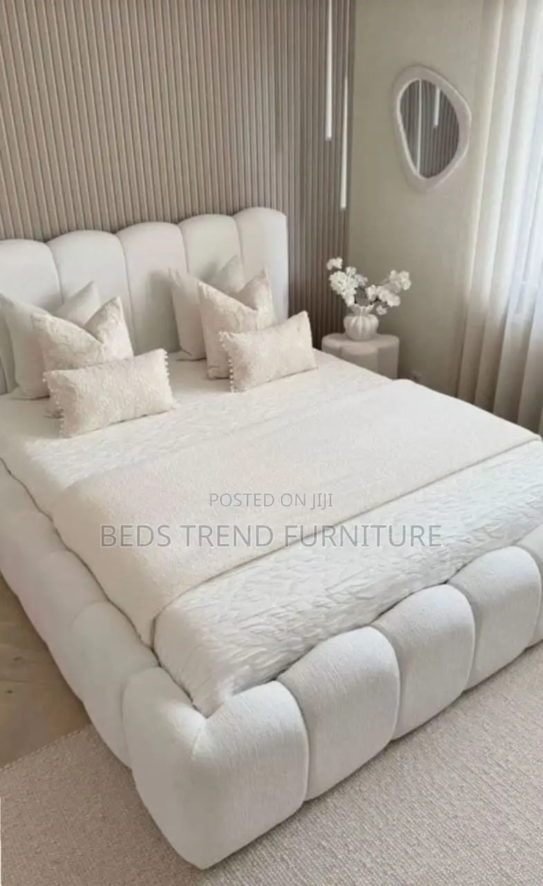 5x6 Bubble Bed – White Upholstered Frame