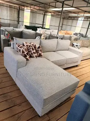 6-Seater L Seat – Grey Cushioned Sofa