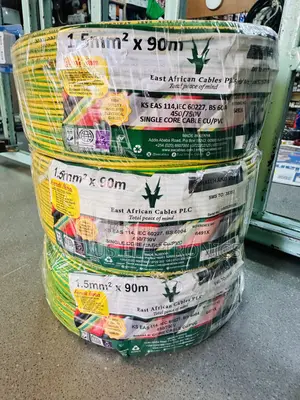 East Africa Cable 1.5mm Single Green Yellow 90m Electrical Wire