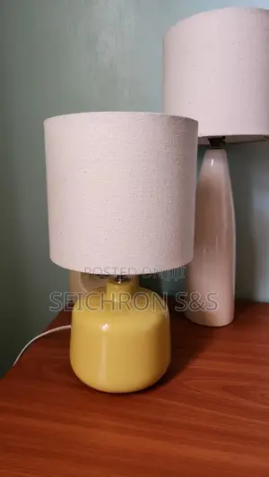 European Table Lamp – Restored Mustard Base, New Shade