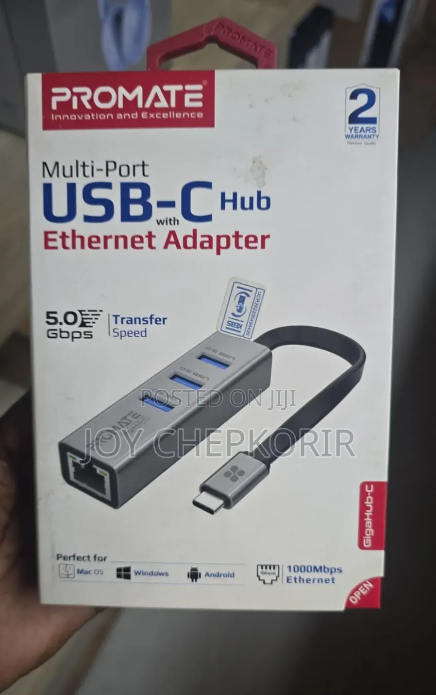 Promate GigaHub-C (Multi-Port USB-C Hub With Ethernet Adapter)