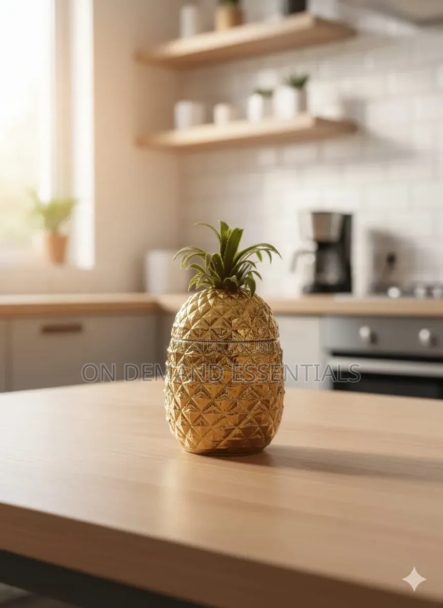 Pineapple Cannister Green Leaf