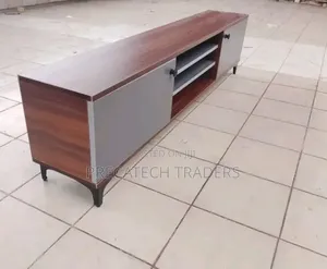 6FT Dark Walnut TV Stand With Storage Cabinet