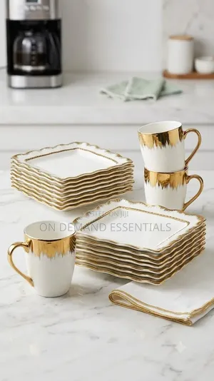Gold Detail Dinner Set 18pc