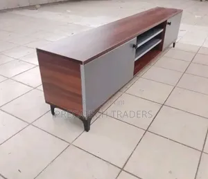 TV Stand! Modern 6 Feet Entertainment TV Unit – Dark Walnut