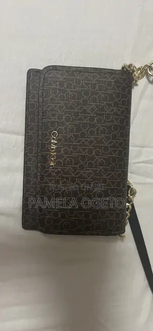 Authentic Calvin Klein Monogram Shoulder Bag -Brown