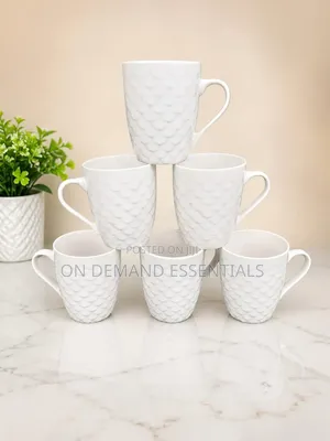 A Set of 6 White Mugs