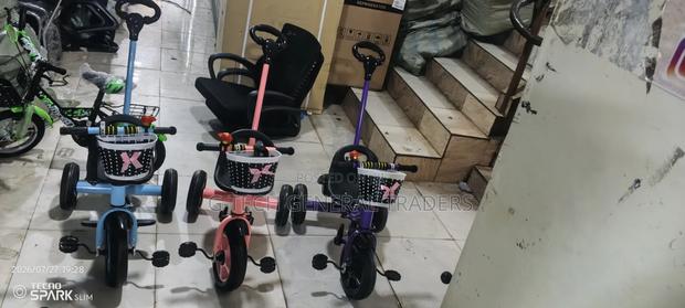 Heavy Duty Multicolored Heavy Gauge Tricycle With Push Handle - main view
